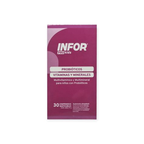 PRO KIDS PROBIOTICOS VITAMINAS Y MINERALES 30 COMPRIMIDO MASTICABLES - INFOR-0