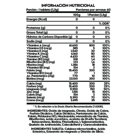 Vitaminas y Minerales 60 Tabletas - Italo Grottini-1