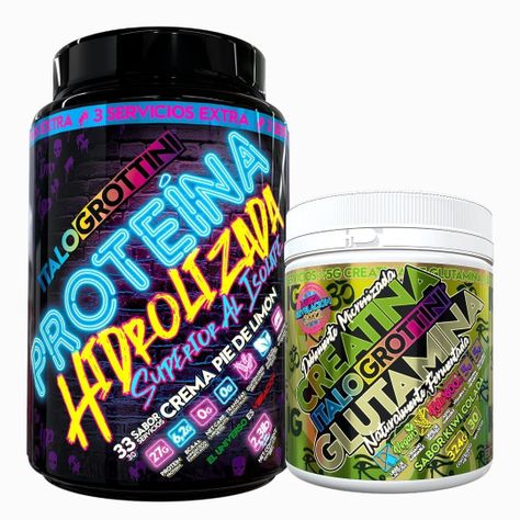PROTEINA HIDROLIZADA ISOLATE PIE DE LIMON 33SV 2,3LB + CREATINA GLUTAMINA 30SV KIWI 324G-0