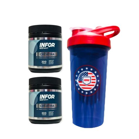 2 CREATINAS MONOHIDRATADA 300GR C/U + SHAKER - INFOR-0