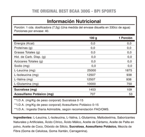 Aminoacidos Best Bcaa 40 Servicios FRUIT PUNCH - Bpi Sports-1
