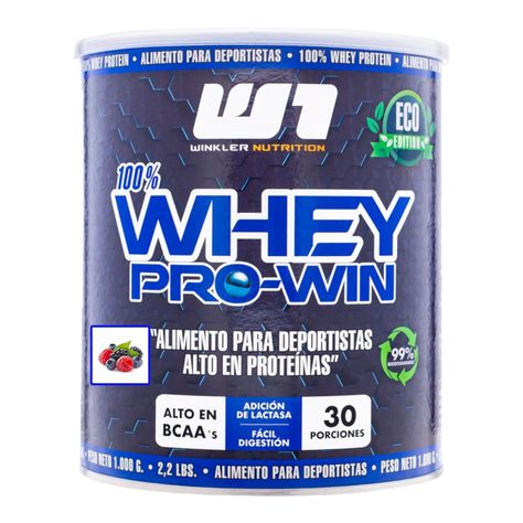 Proteína Whey pro win 1kg - 30sv -Frutos del bosque  Winkler Nutrition-0