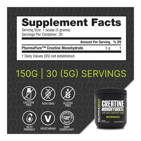 CREATINA MONOHIDRATADA - NUTRABIO - 150GR - 30 SV-1