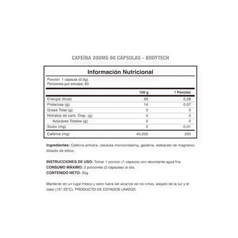 CAFEINA 200MG 60 CAPS - BODYTECH-1
