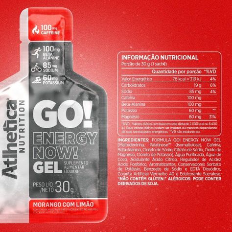Gel Energizante Go! 10 Unidades Frutilla Limon - Atlhetica-1