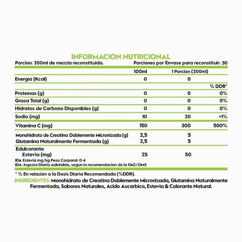 Creatina + Glutamina KIWI COLADA 324g 30sv - Italo Grottini -1