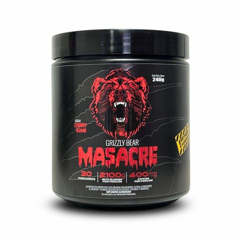 PRE ENTRENO MASACRE 240GR 30 SV CHERRY BOMB- GRIZZLY BEAR-0