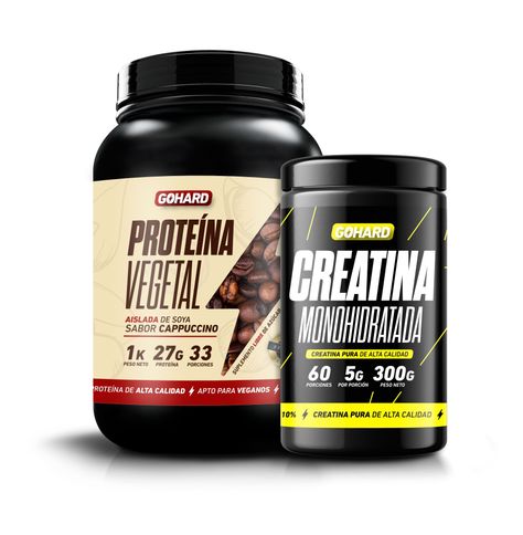 PROTEÍNA VEGETAL CAPUCCINO PACK CREATINA MONOHIDRATADA   GOHARD-0