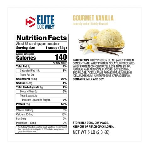 Elite Whey Proteina 5 Lb Dymatize Vainilla +Shaker-1
