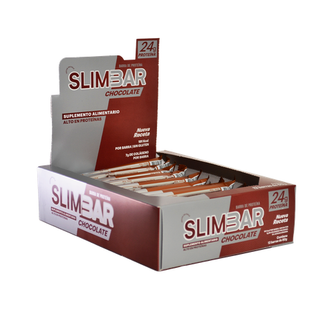 Box de 12 Barras de proteína 23gr de proteína 60gr Slimbar Chocolate-0