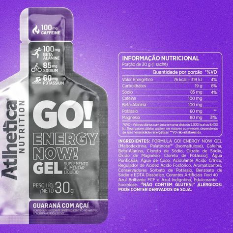 Gel Energizante Go! 10 Unidades Guarana Con Acaì - Atlhetica-1