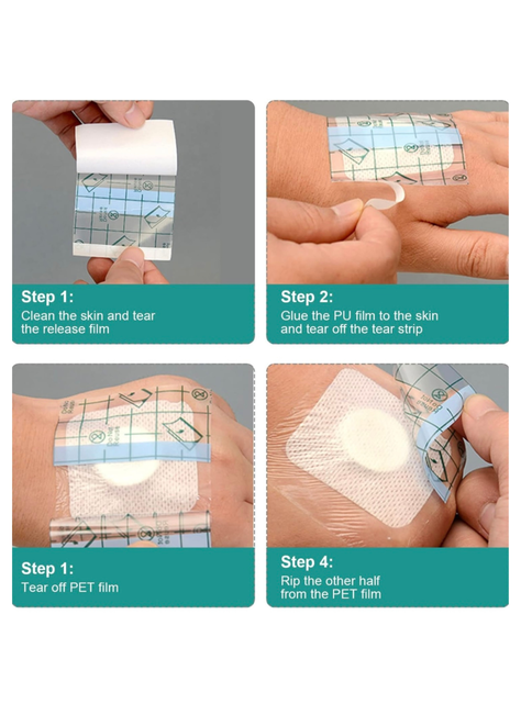 10 Parches Impermeables Para Heridas, Tatuajes, Piscina y Ducha.-1