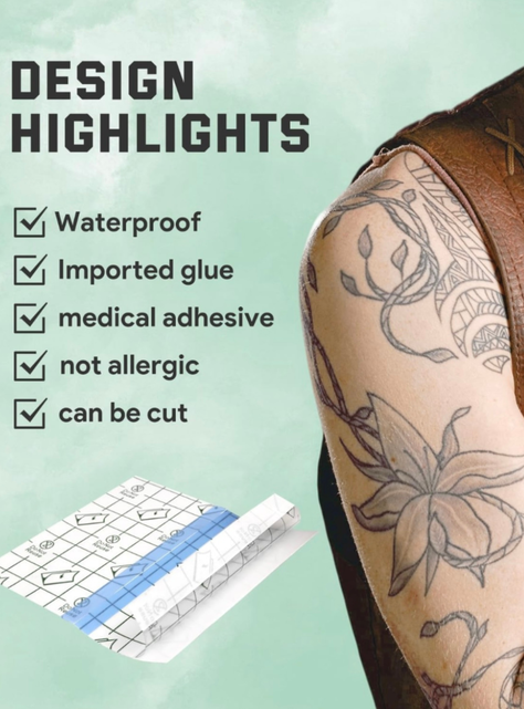 10 Parches Impermeables Para Heridas, Tatuajes, Piscina y Ducha.-3