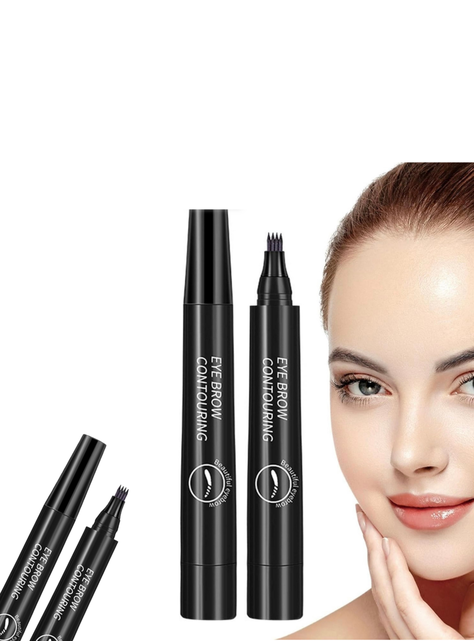 Lápiz Cejas Barba Impermeable Efecto Microblading Maquillaje-1