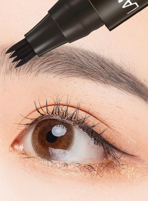 Lápiz Cejas Barba Impermeable Efecto Microblading Maquillaje-5