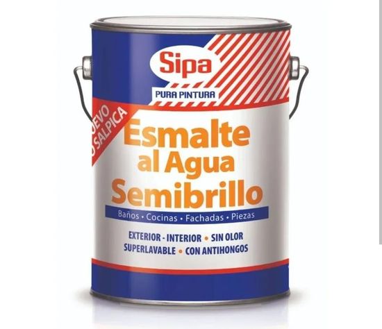 ESMALTE AL AGUA SEMIBRILLO BLANCO 1/4 SIPA -0