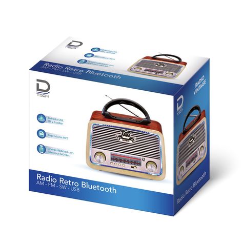 Radio Portatil 5W Fm/Am/Sw 3 Bandas con Bluetooth-0