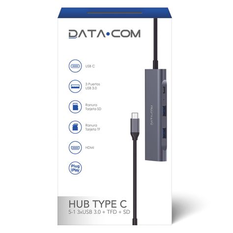 Hub USB Tipo C - 3 USB + Tarjeta SD-0