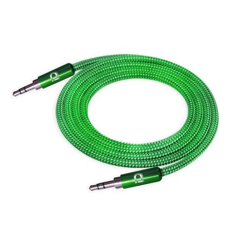 Cable Audio 3.5 a 3.5 Punta Metal Verde 1 metro-0