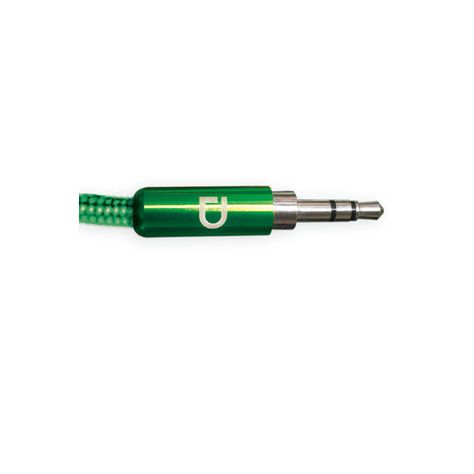 Cable Audio 3.5 a 3.5 Punta Metal Verde 1 metro-1