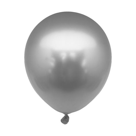 Globo Chrome N° 12 Plateado 12 Un. Big Party-1