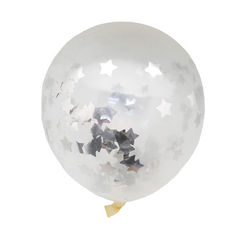 Pack Globo Chrome + Confeti Estrella Plateada Big Party-1