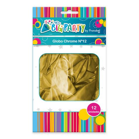 Globo Chrome N° 12 Dorado 12 Un. Big Party-0