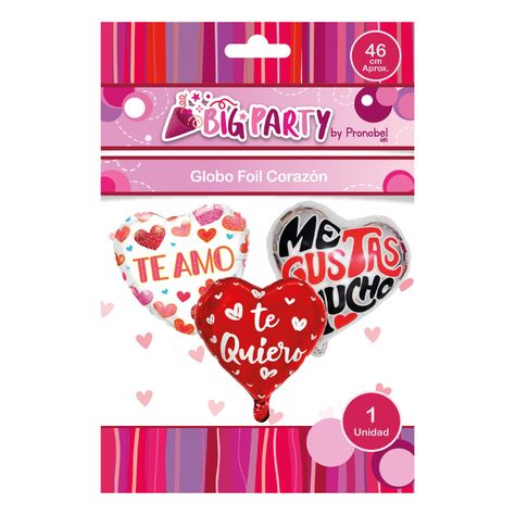Globo Foil Corazon San Valentin 46 cm Aprox Big Party-0