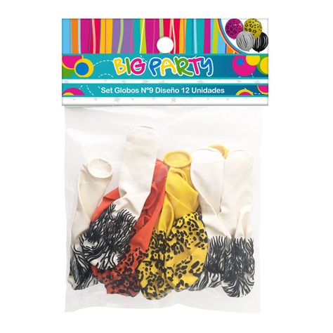 Set 12 Un. Globo Animal Print Impreso Nº9 Big Party-0