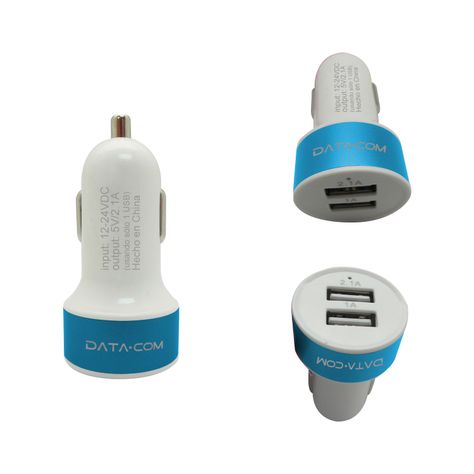 Combo I4 / Cable + Cargado Auto Usb x 2 Datacom-0