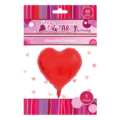 Globo Foil Corazon Rojo 46 cm Aprox San Valentin Big Party-0