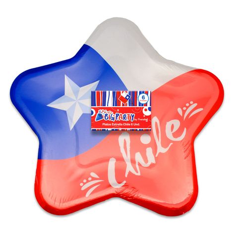 Plato Estrella Chile 6 unidades Big Party-0