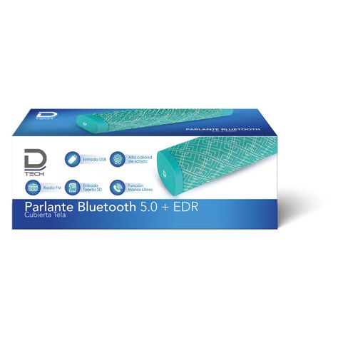 Parlante Bluetooth 5.0 + EDR Cubierta Tela Turquesa-0