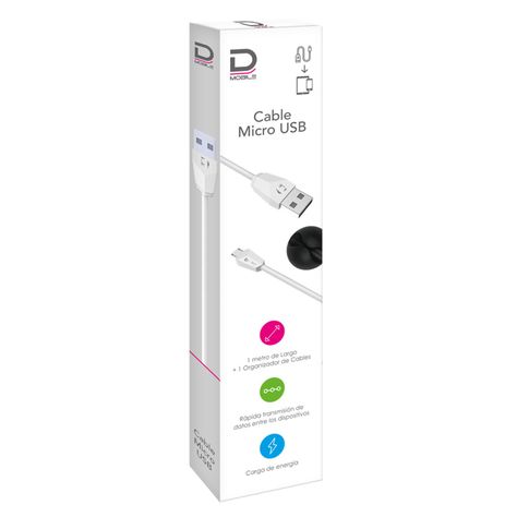 Cable MicroUSB 1.5A Blanco 1 metro Datacom Pronobel-0