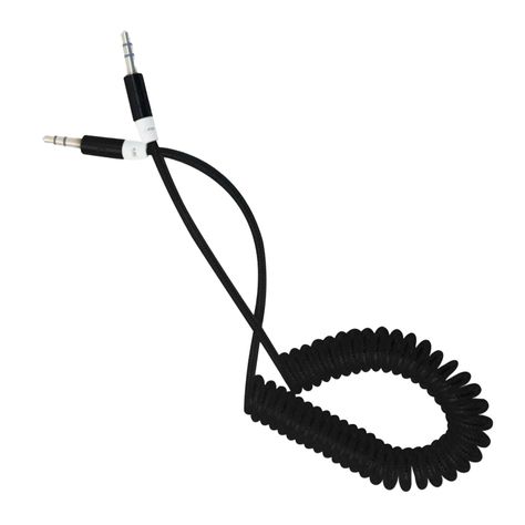 Cable Audio 3.5 a 3.5 Espiral Punta Metal 1 metro Negro Datacom-2