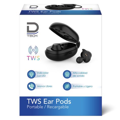 Ear Pod Sport I Auto Pairing Negro Datacom Pronobel-1