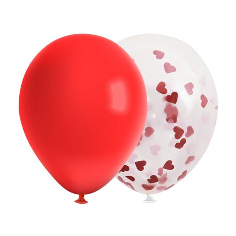 Set 6 Globos Rojo + Confetti Corazon San Valentin Big Party-1