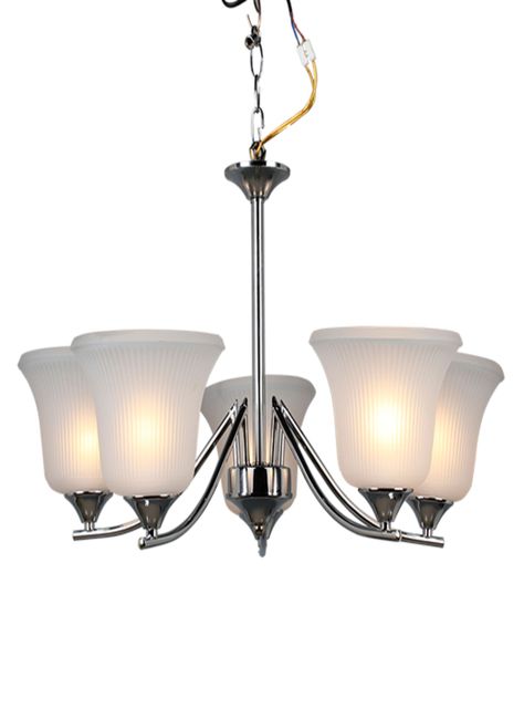 Lampara Colgante Cromada Metalica 5 Luces Elegante-0