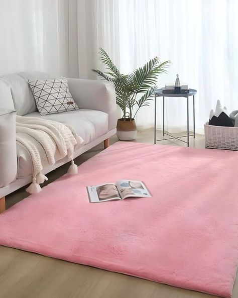 Alfombra peluda Suave 200 x 300 cm Primera Calidad Rosa-1