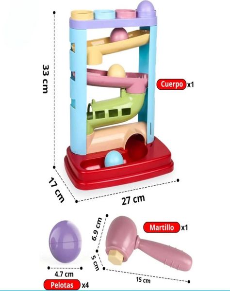 Juguete Martillo Didáctico y Bolas Montessori Bebés-1