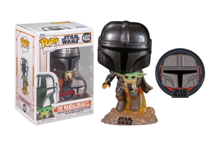Funko Pop Star Wars Mandalorian W Grogu 402 + Pin Exclusivo-0
