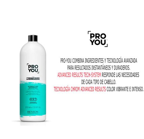 shampo ,moisturizer, pro you hydratacion para todo tipo de cabellos ,1000ml-1