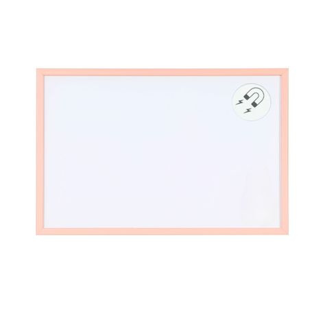 Pizarra Blanca Magnética 60x40cm MDF Pastel Salmón-0