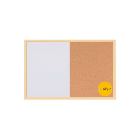Pizarra Corcho + Magnética 60x40cm MDF Pastel Amarillo-0