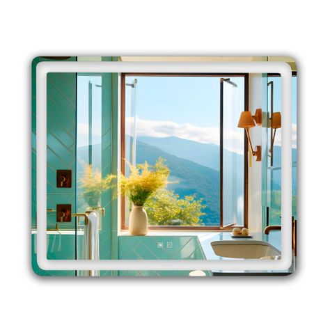 Espejo Led Rectangular Touch con Antiempañante Joytek 90x70 cm-0