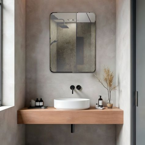 Espejo Rectangular Puntas Curvas Joytek 60x45 cm-1