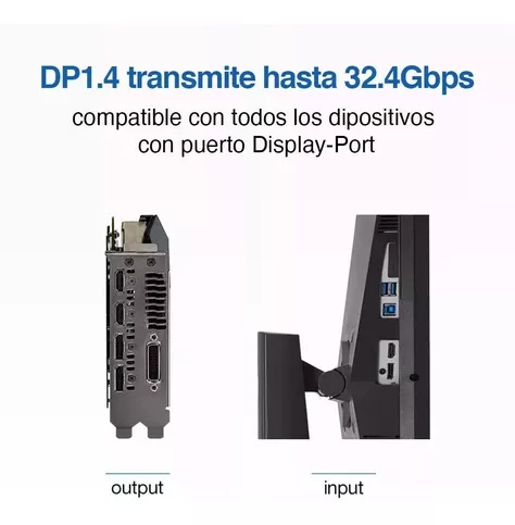 Cable Displayport 144hz (8k 60hz / 4k 144hz/ 2k 165hz) 2mts-4