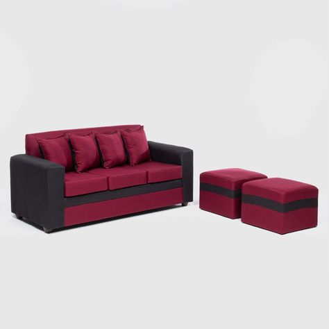 SOFA PARIS 2 POUF NEGRO ROJO-1