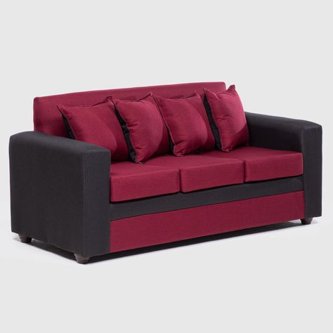 SOFA PARIS 2 POUF NEGRO ROJO-2