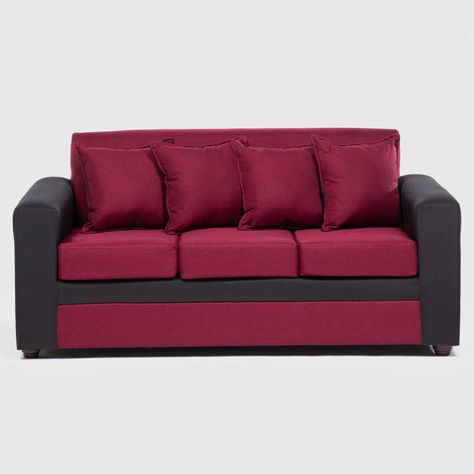 SOFA PARIS 2 POUF NEGRO ROJO-5